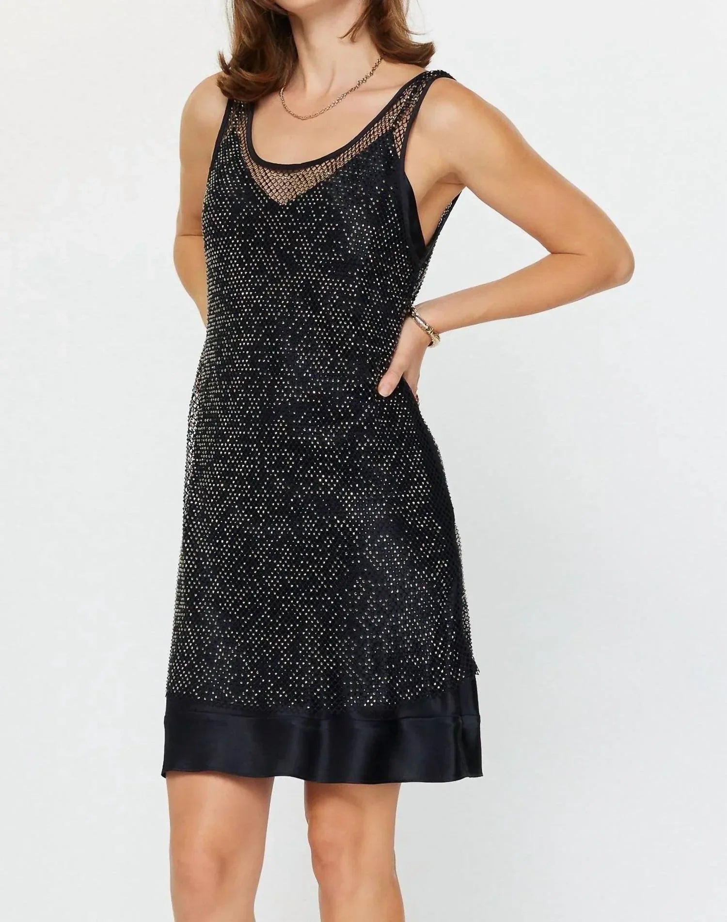 Madison - Women's Rhinestone Mesh Dress - Rack Hunt