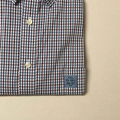 Stafford - Men's Plum Checked Smart Tech Performance Poplin Shirt - Rack Hunt