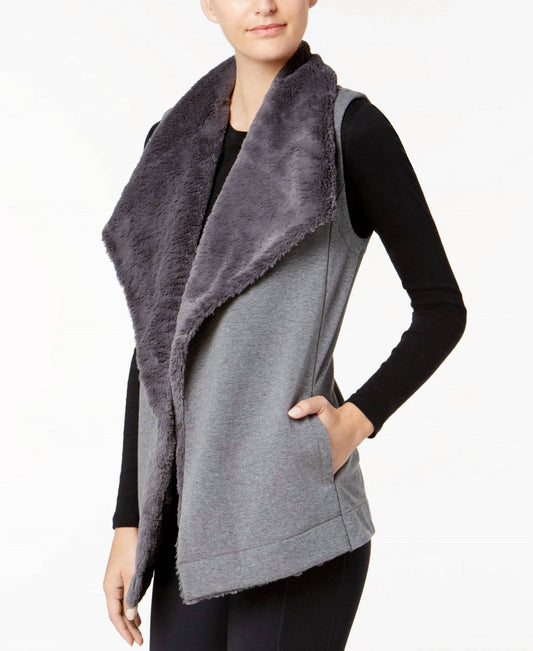 Ideology Womens Faux Fur Collar Wrap