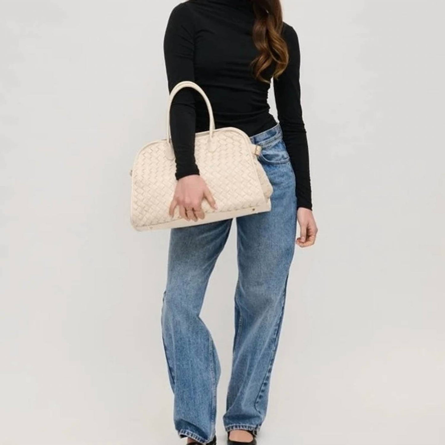 Women's Rhonda Woven Vegan Leather Tote Bag