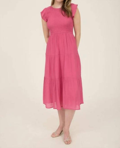 Smocked Tiered Midi Dress