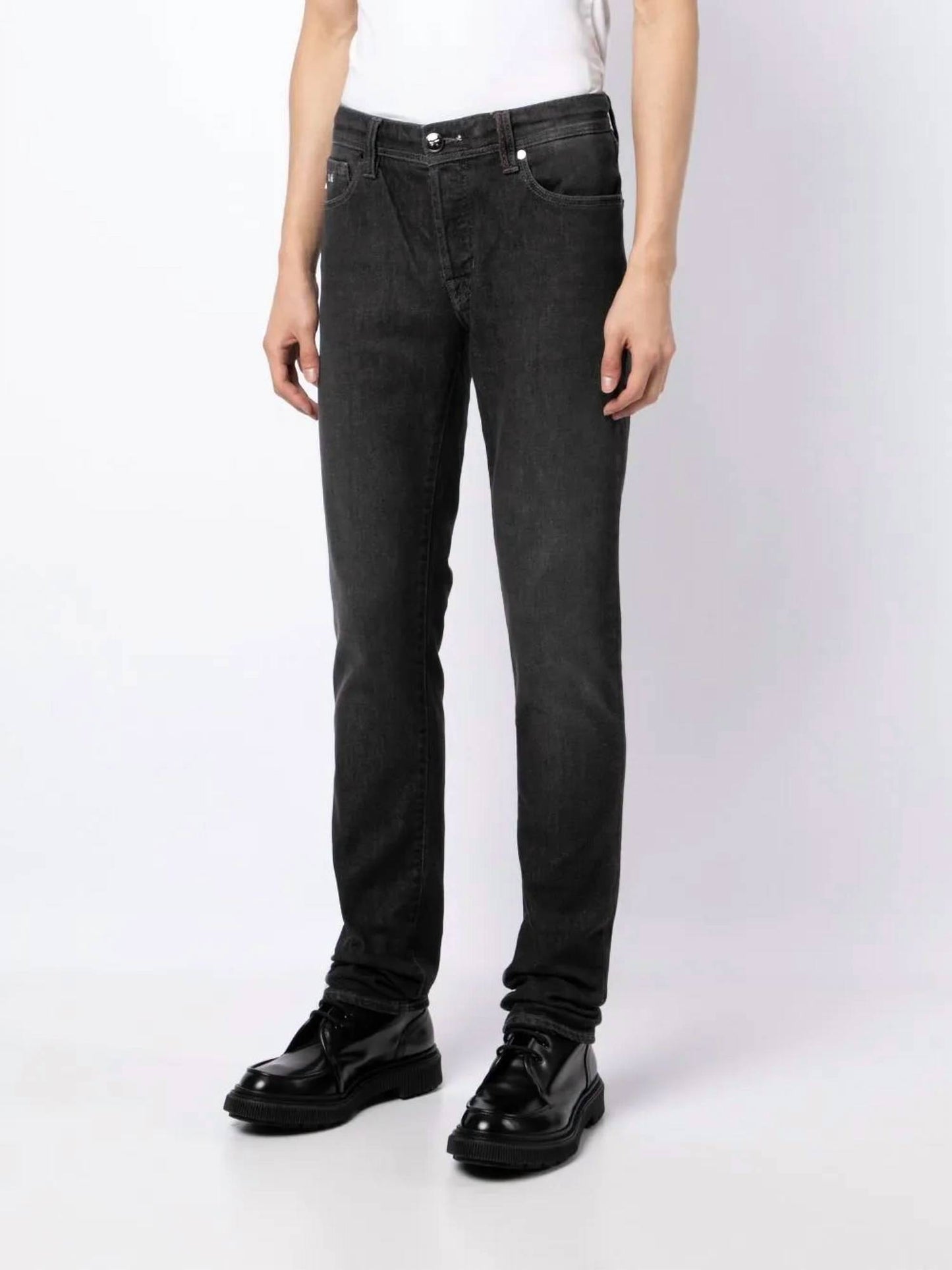 Leonardo Stretch Denim Slim Straight Leg Jeans
