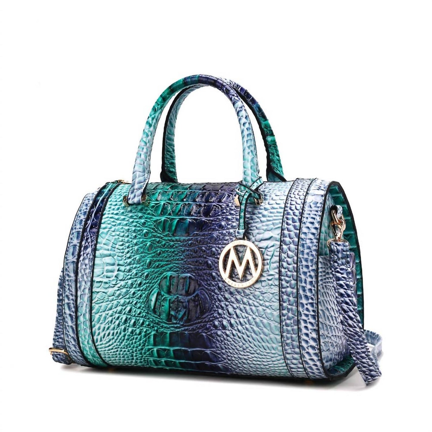 Women's Eleanor Gradient Rainbow Crocodile-embossed Satchel