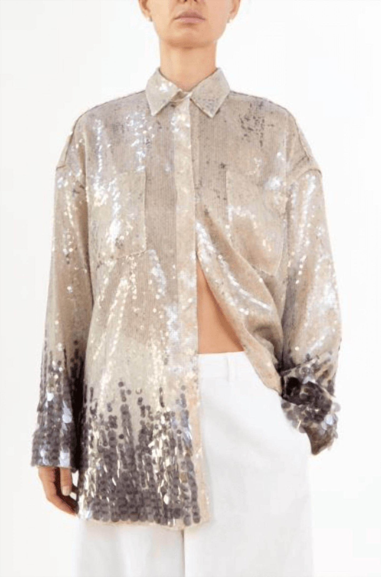 Aviu - Sequined Button-down Blouse - Rack Hunt -
