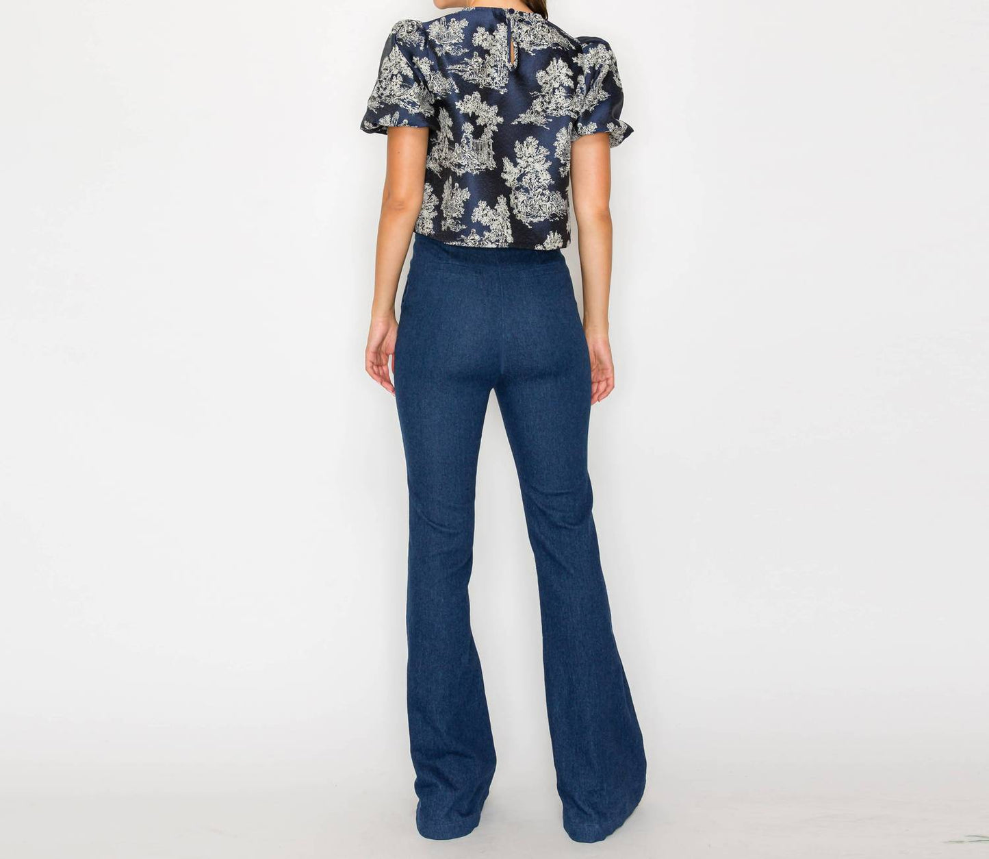 Toile Jacquard Pattern Top
