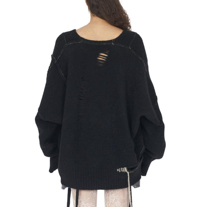 Yak Side Opening V-neck Sweater