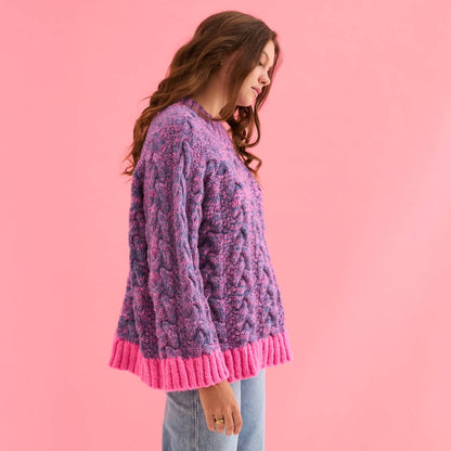Jennie Cable Marled High Neck Balloon Sleeve Sweater
