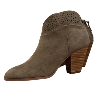Violet & Red - Women's Lazer Cut Topline Boho Chic Heeled Bootie - Rack Hunt