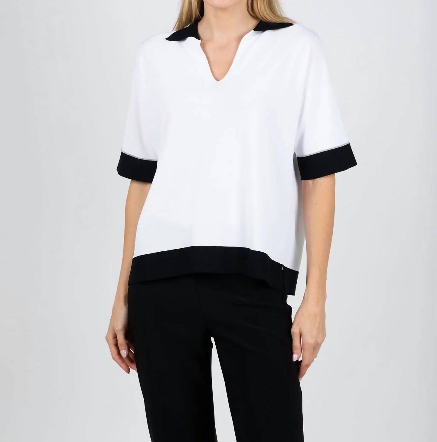 Split Neck Polo Sweater
