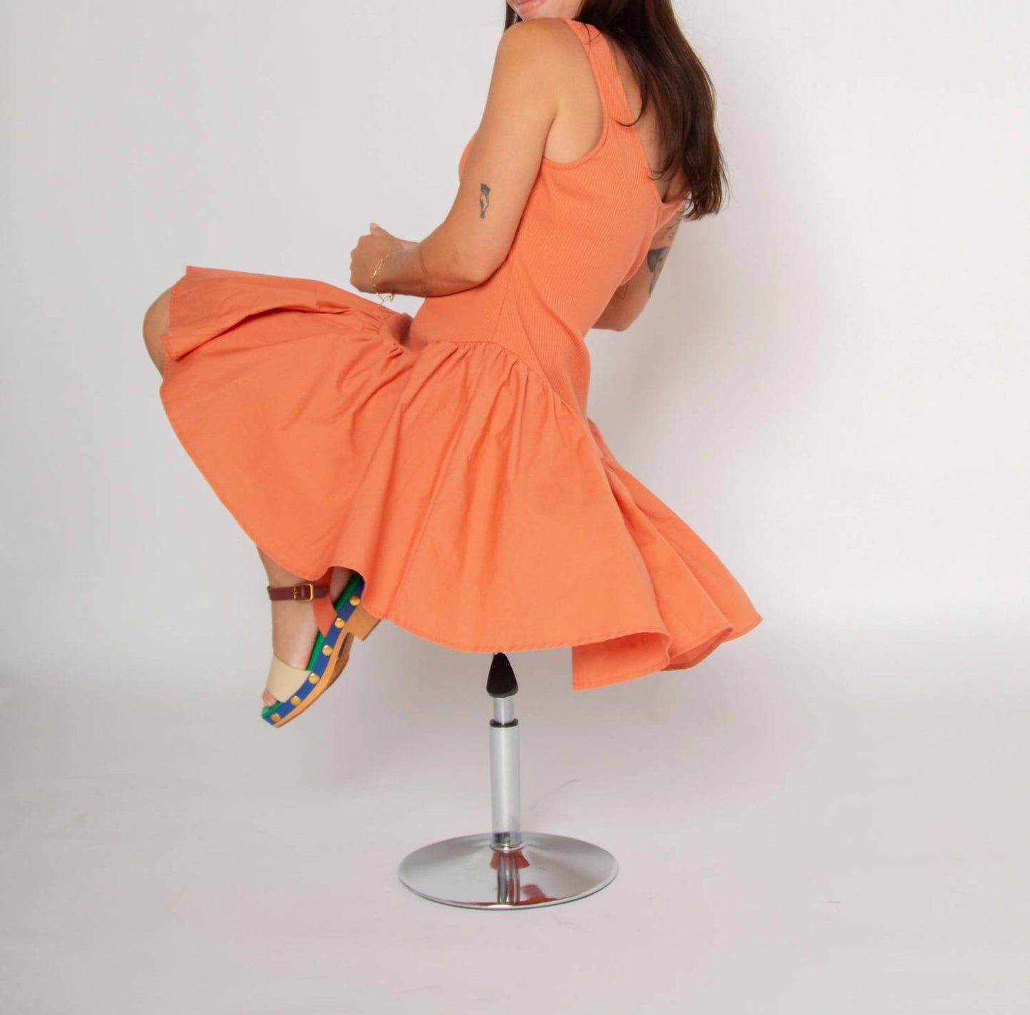 Ribbed Cotton-poplin Mini Dress