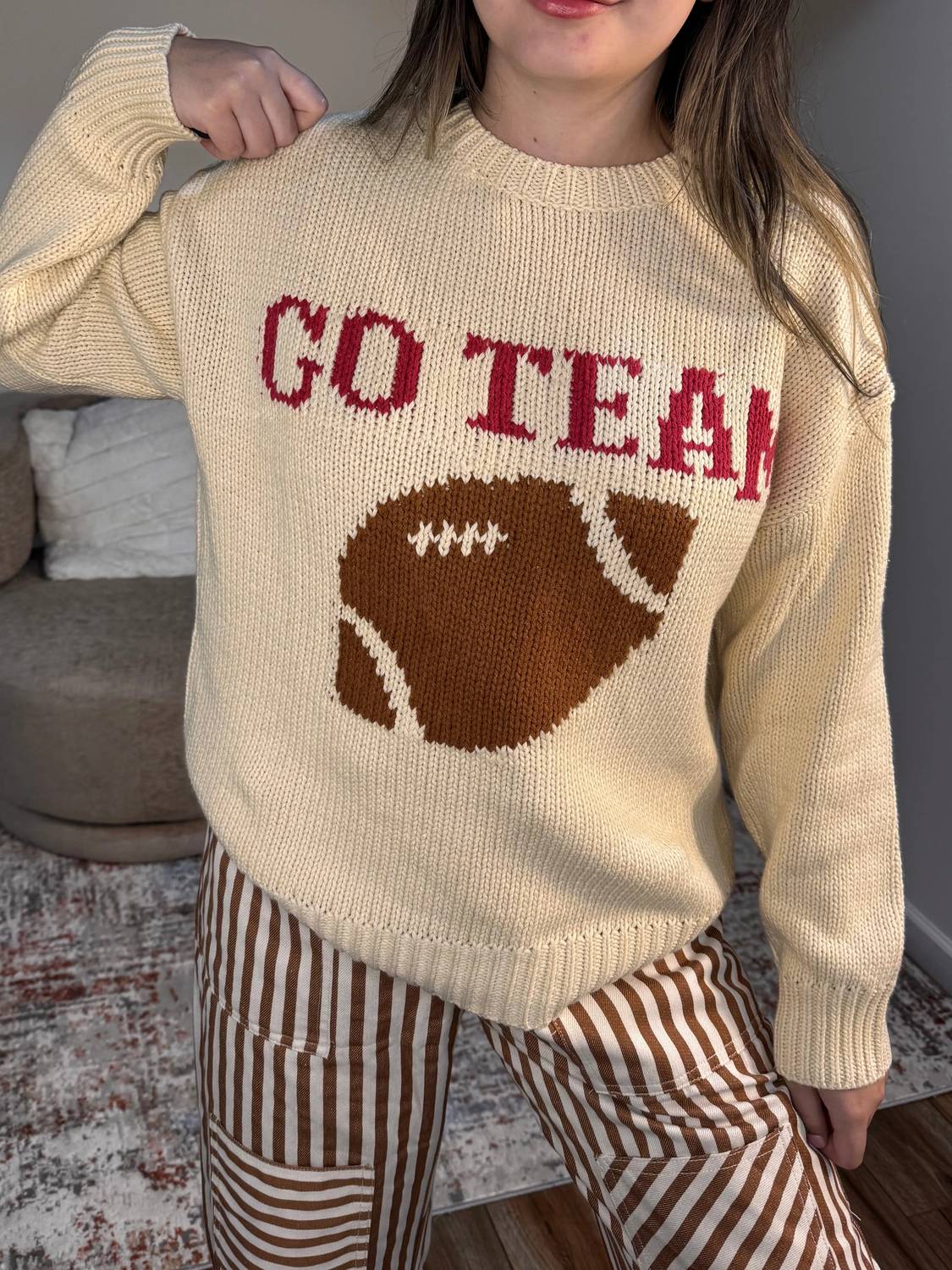 Go Team Football Graphic Sweater