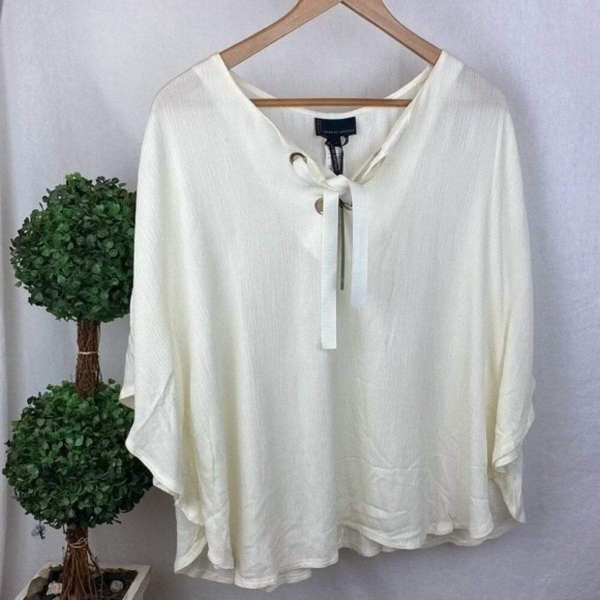 Peasant Waterfall Short Sleeve Blouse