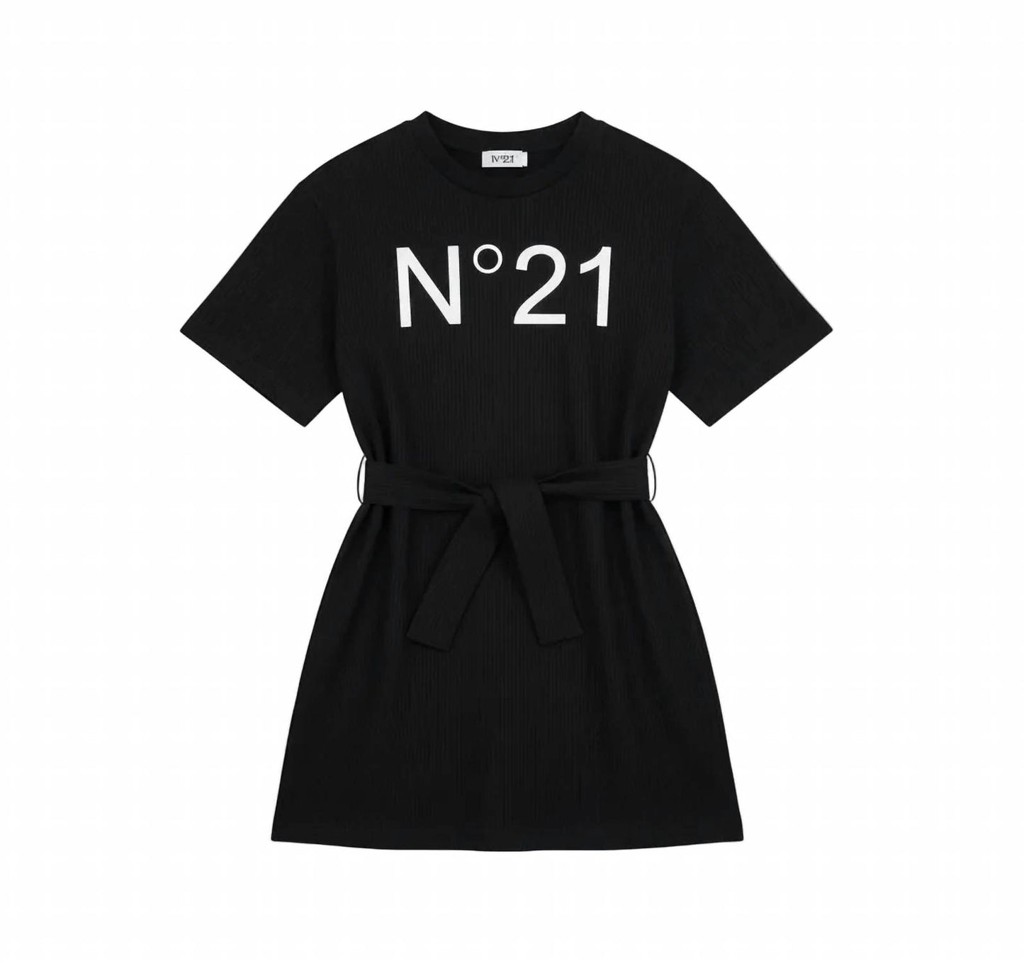 Girls Logo T-shirt Dress With Tie Belt