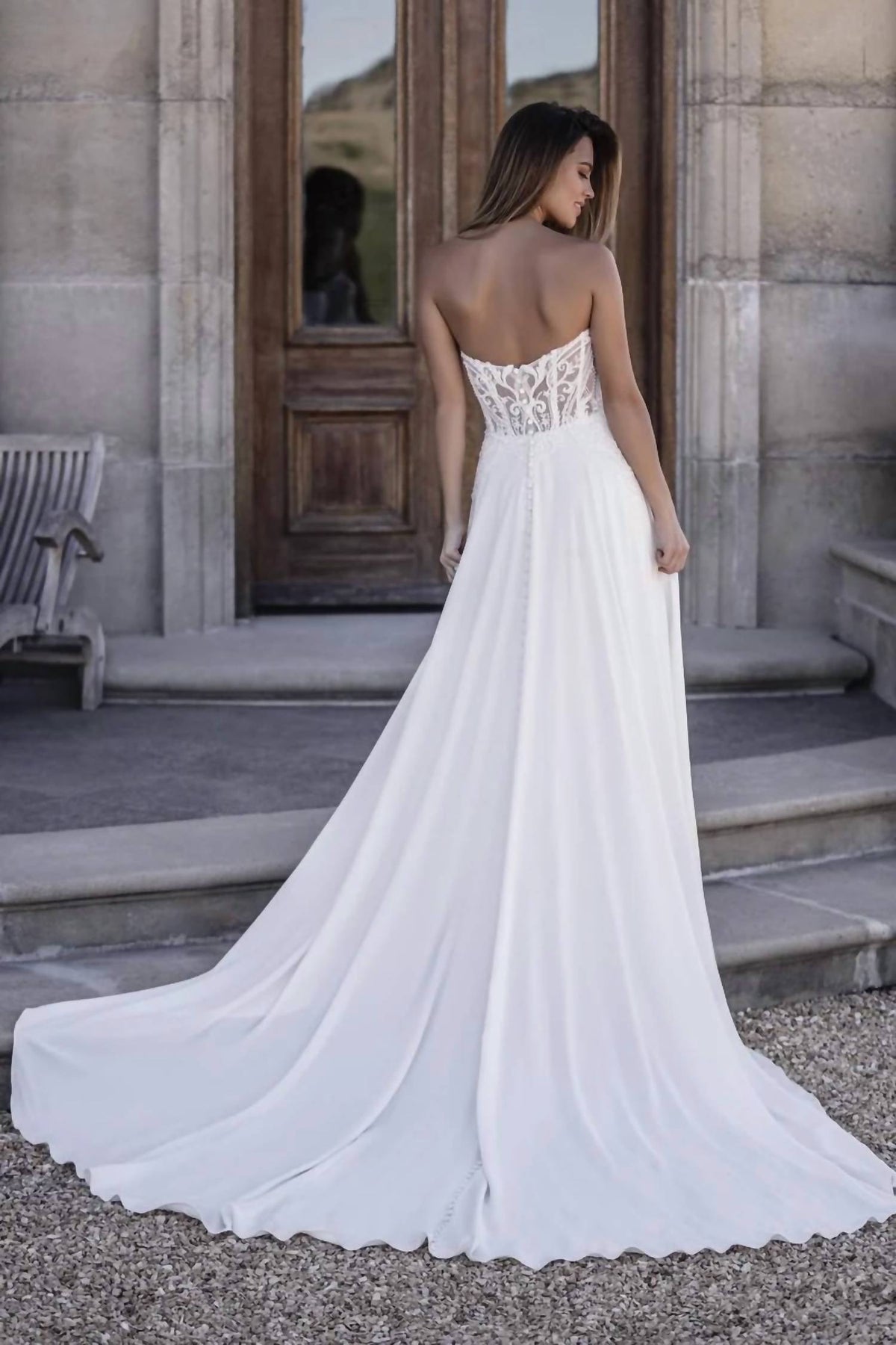 Puffed Sleeve A-line Gown