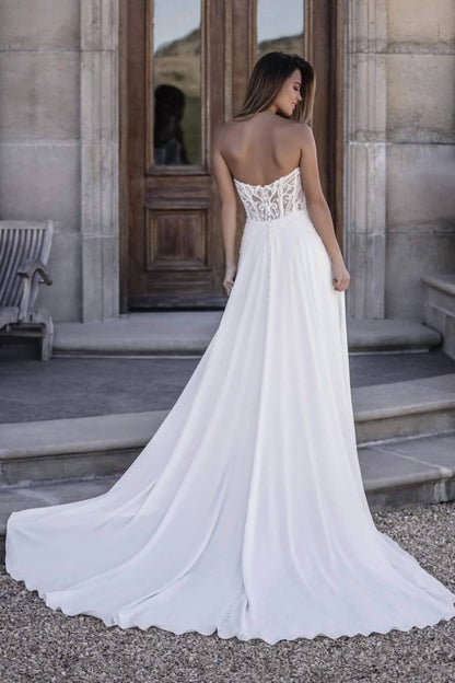 Puffed Sleeve A-line Gown