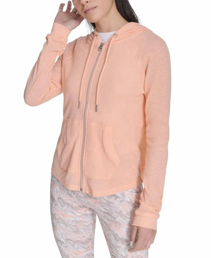 Performance Rouched-sleeve Zip Hoodie