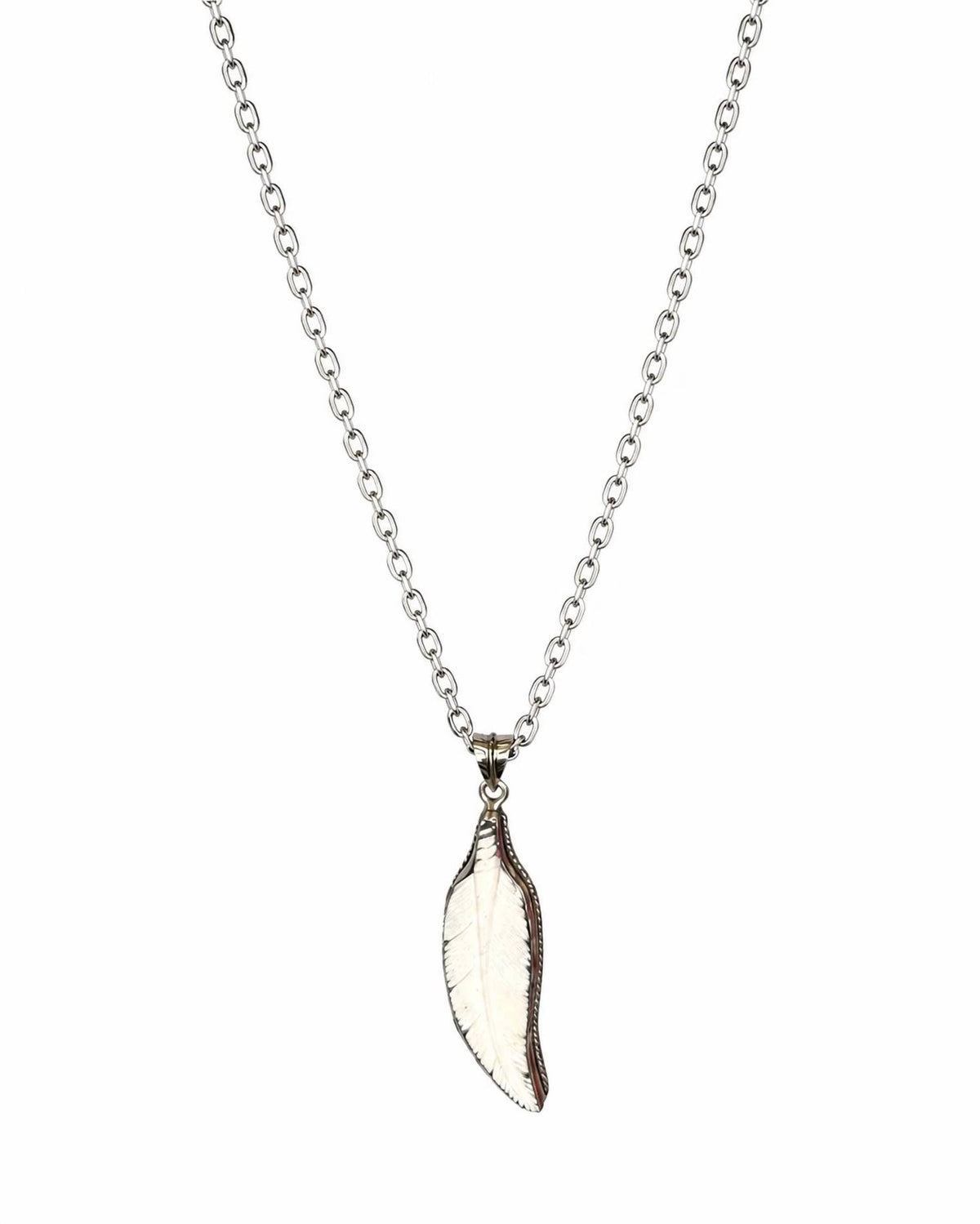 Women's Reversible Feather Pendant Necklace