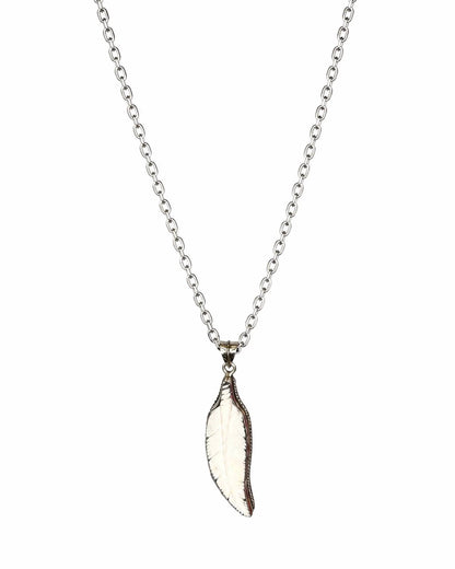 Women's Reversible Feather Pendant Necklace