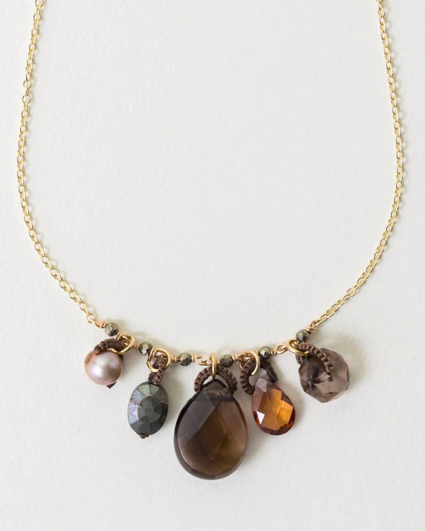 Women's Vermeil Necklace With Gemstone Dangles