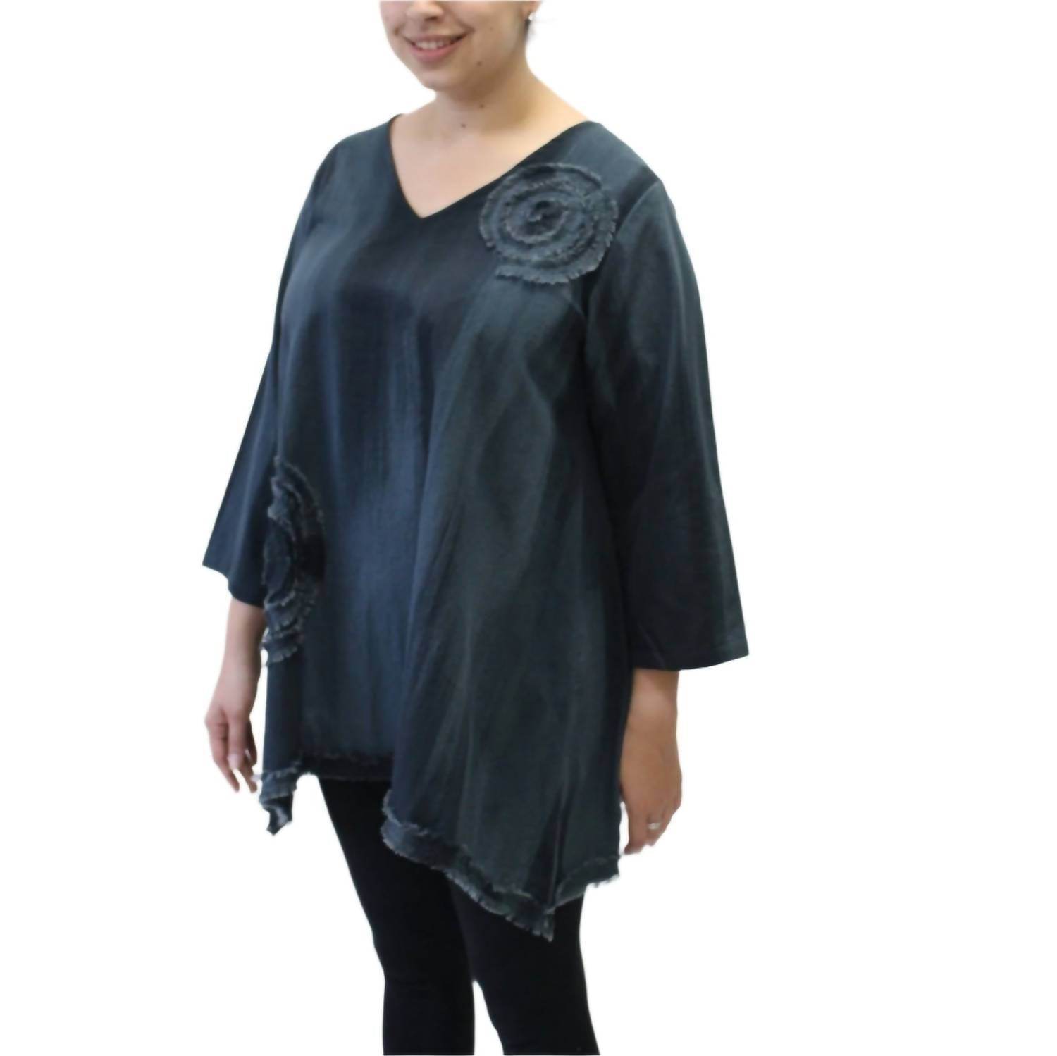 Modesce - Hand Painted Cotton Fringe Swirl Tunic - Rack Hunt -