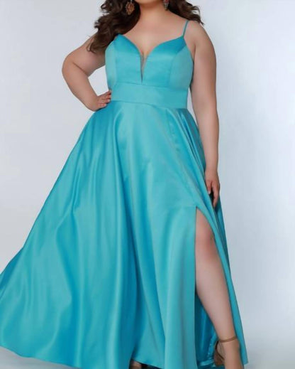 Sleeveless Satin Gown