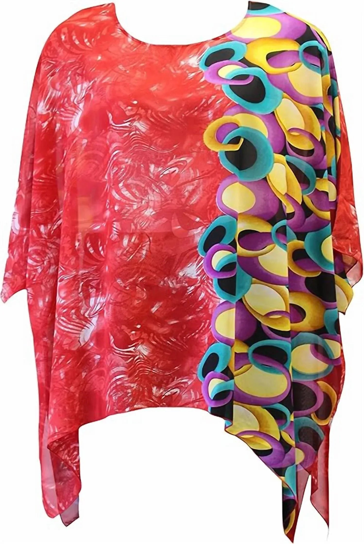 Sterling Styles - Women's Abstract Print Art To Wear Top - Rack Hunt
