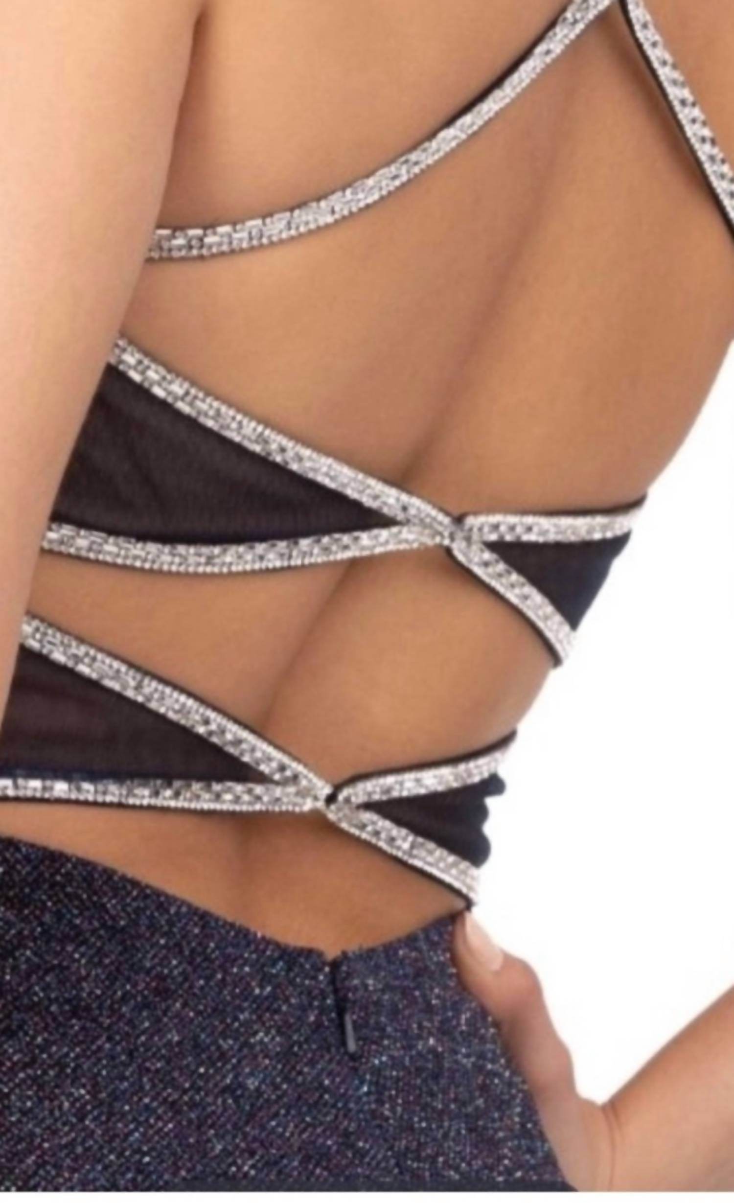 Abby Paris - Sparkle Sweetheart Neck Mini Dress Open Back - Rack Hunt