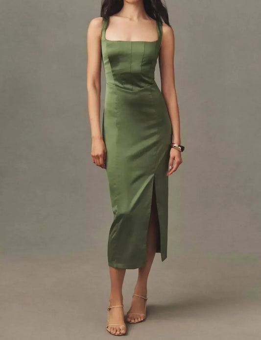 BHLDN - Corset Satin Midi Dress - Rack Hunt