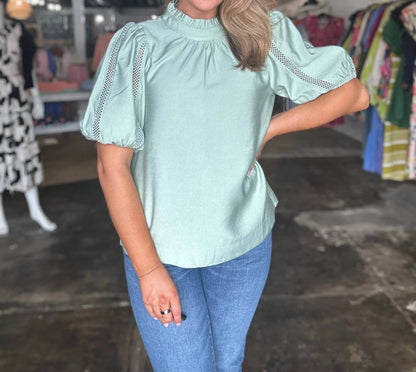 Ruffle Neck Top