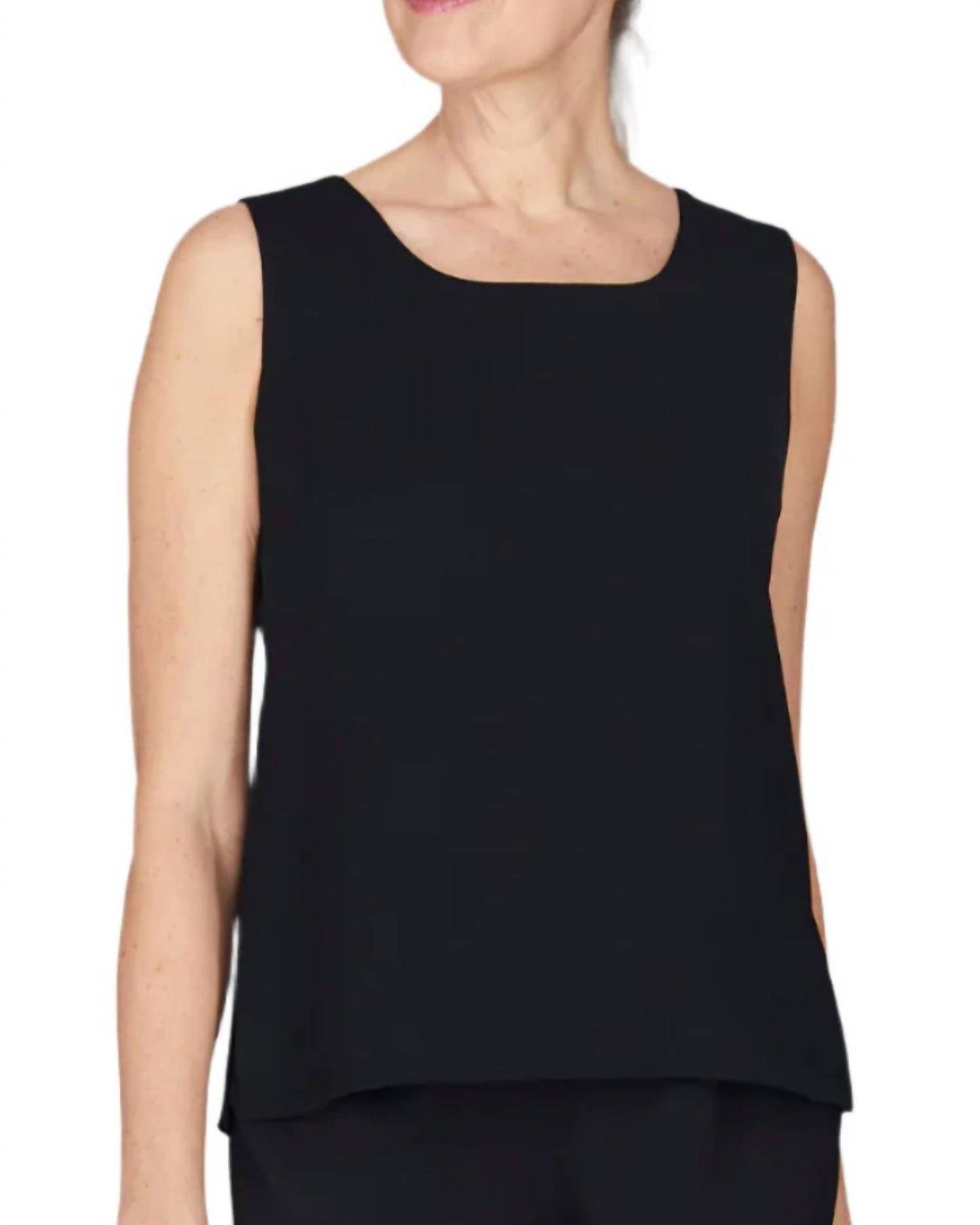 Lustrous Crepe Scoop Neck Tank Top