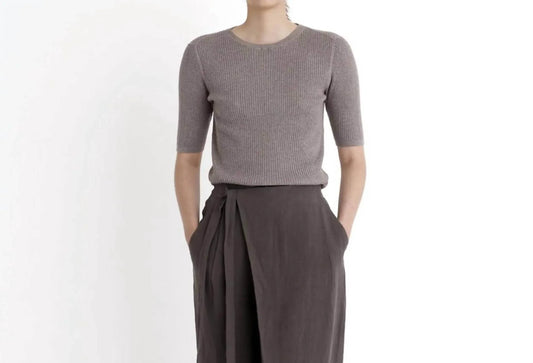 7115 by SZEKI - Ribbed Short Sleeve Top - Rack Hunt