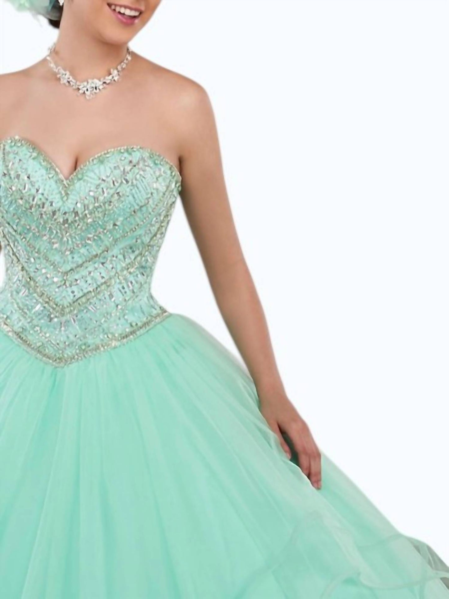 Strapless Tulle Quinceanera Ball Gown