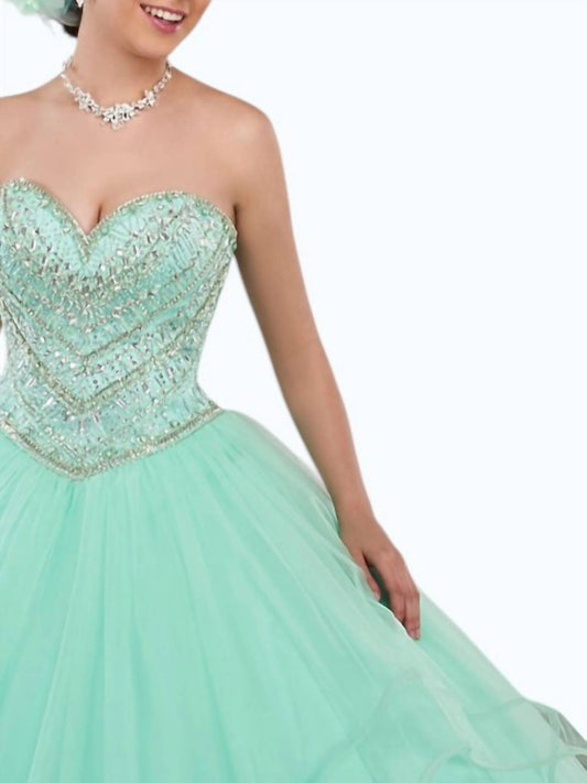 Strapless Tulle Quinceanera Ball Gown