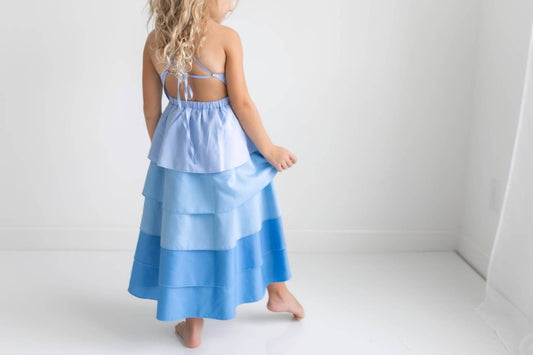 Kids Waterfall Layered Summer Halter Hi Lo Dress