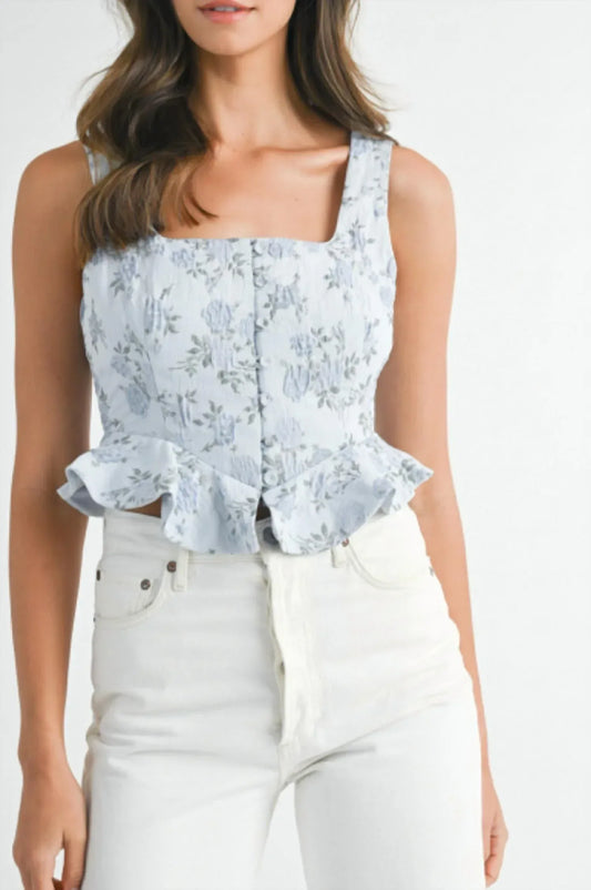 VEDA - Nova Floral Peplum Top - Rack Hunt