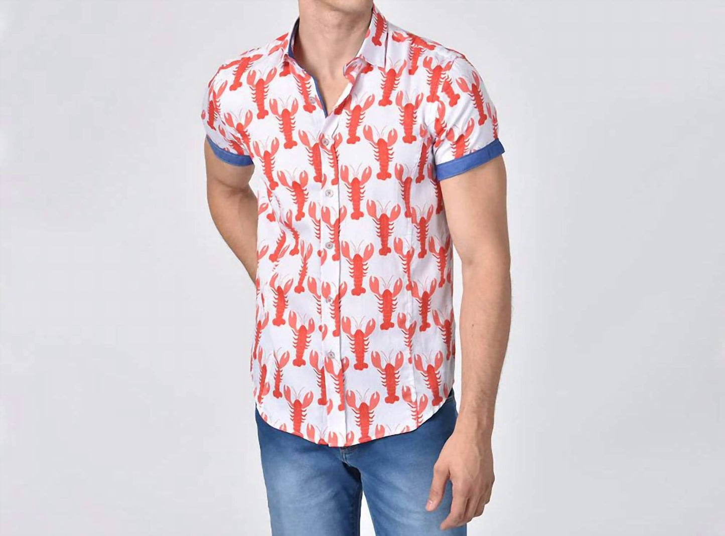 Lobster Print Short Sleeve Shirt