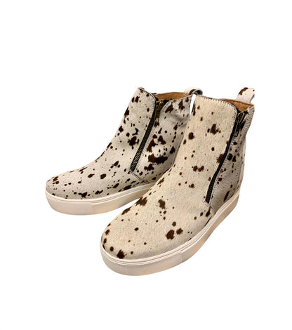 Women's Holly Cowhair Salt and Pepper Hightop Boots