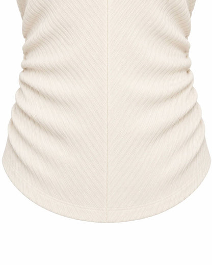Funnel Neck Side Ruched Top