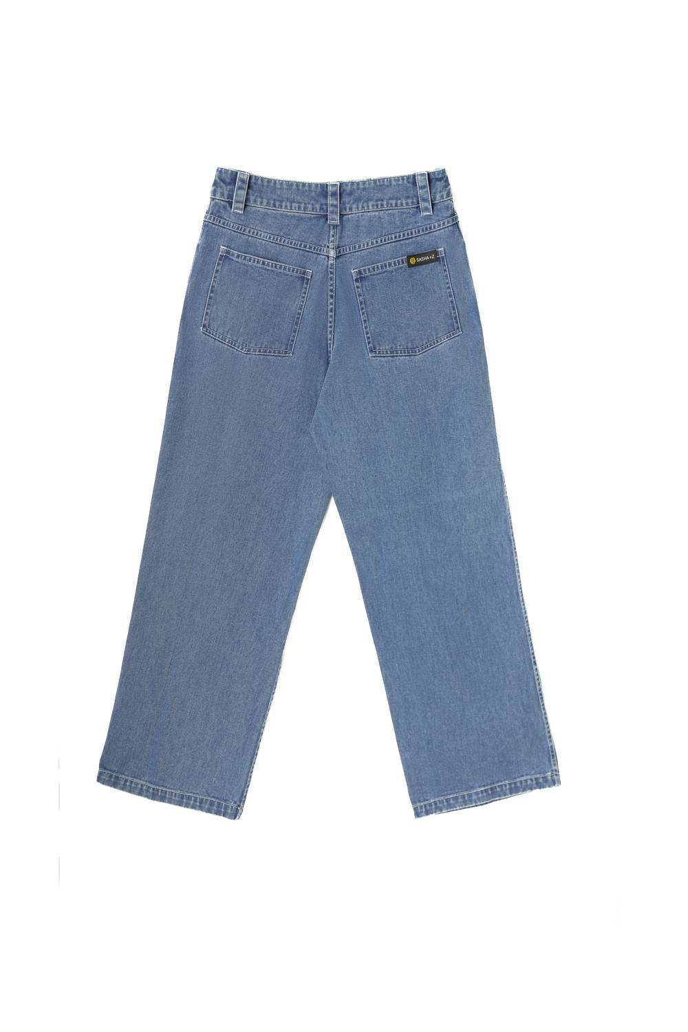 Sasha+Z - Women's Stone Embossed & Distressed Denim Pant - Rack Hunt -