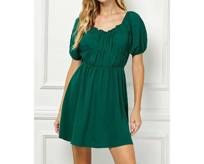 Puff Sleeve With Juliette Waist Tiered Dress