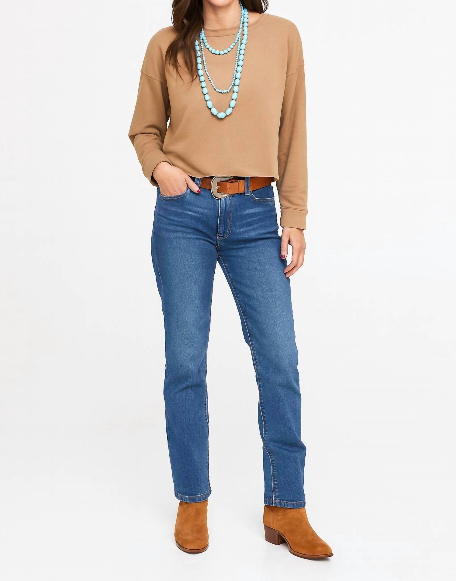 SHANNALEE - ONE SIZE CAMEL FRENCH TERRY CREW - Rack Hunt -