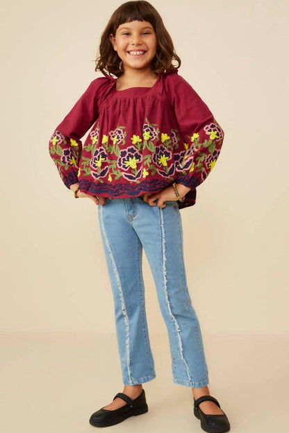 Floral Embroidered Ruffled Top