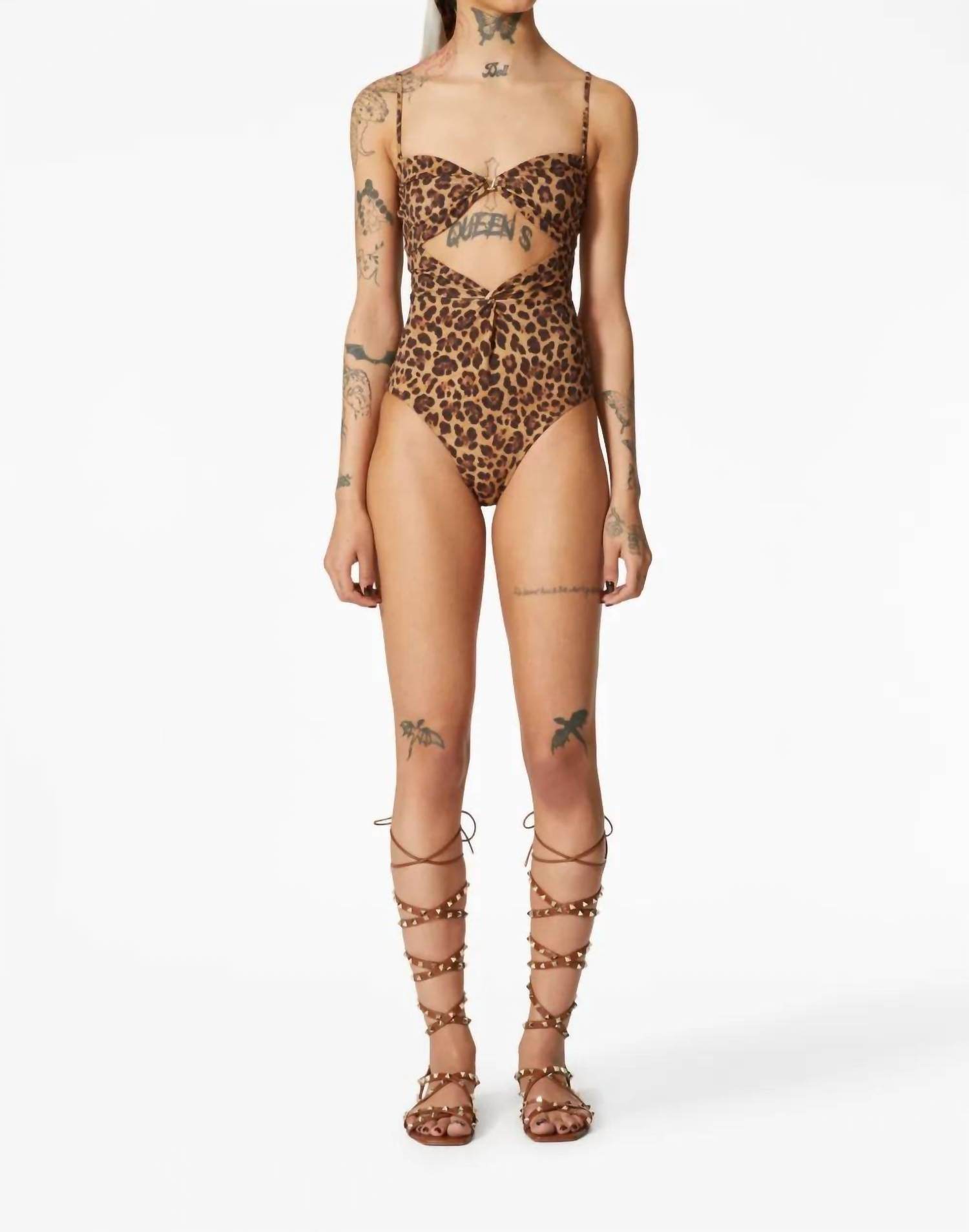 Valentino - Animalier Leopard Cutout Swimsuit - Rack Hunt -