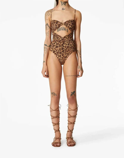 Valentino - Animalier Leopard Cutout Swimsuit - Rack Hunt