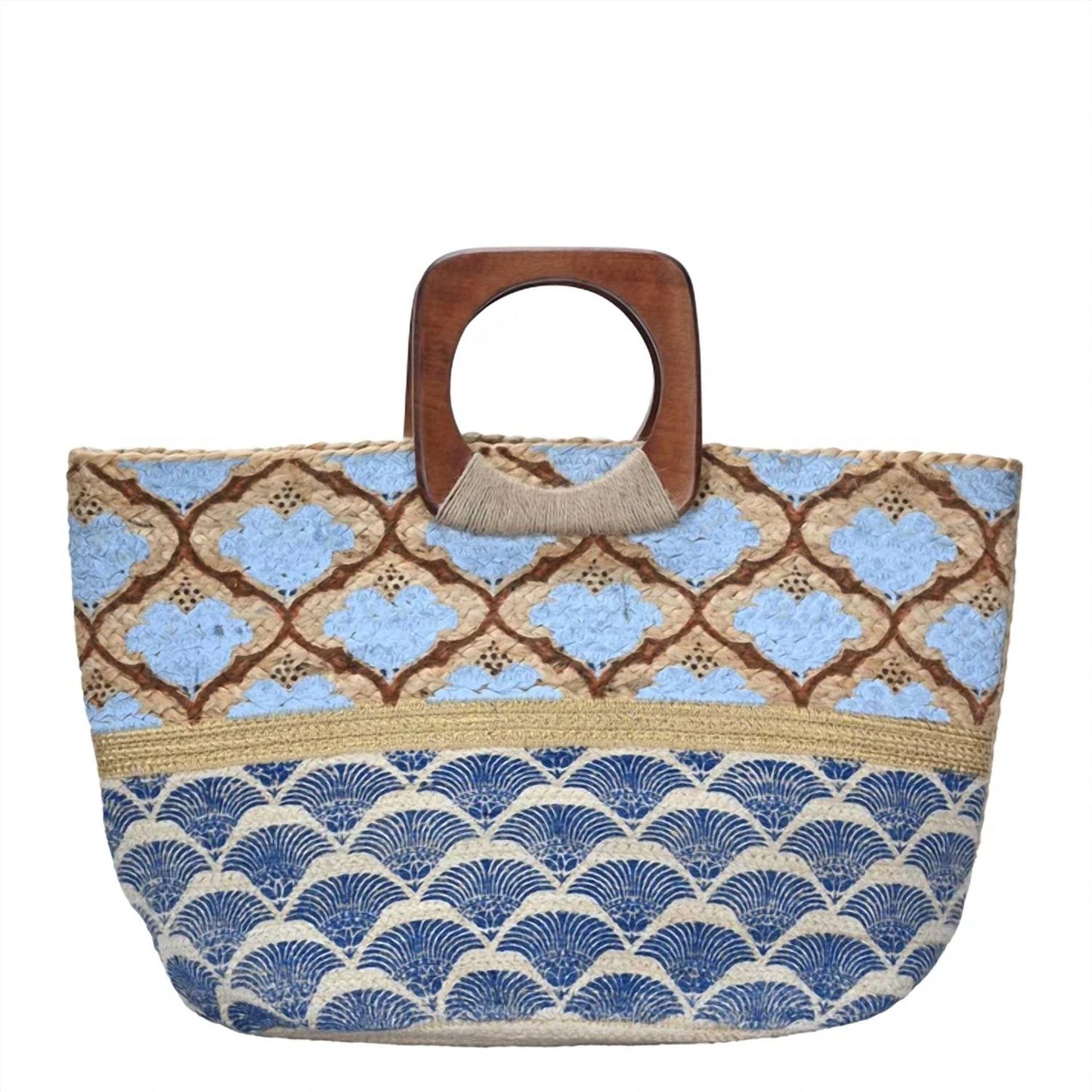 Women's Printed Jute Tote Bag