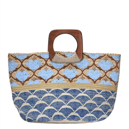 Women's Printed Jute Tote Bag