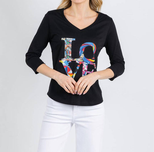 Val 3/4 Sleeve V-neck Tee