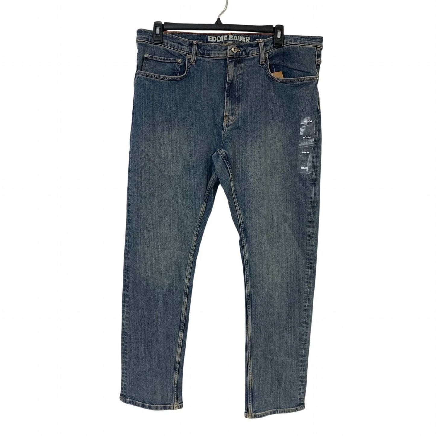 Stretch Cotton Blend Straight Fit Denim Jeans