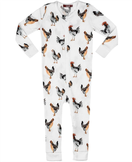 Kid's Chicken Organic Cotton Zipper Pajama