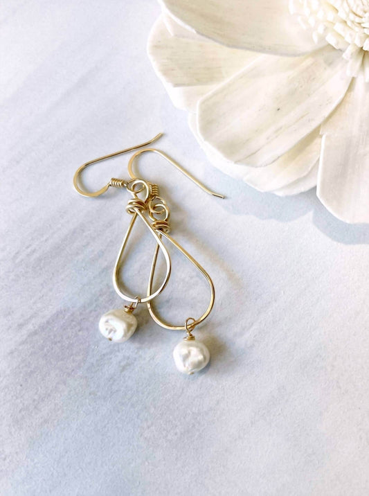 Quinn Sharp Jewelry - Small Teardrop Freshwater Pearl Earrings - Rack Hunt -